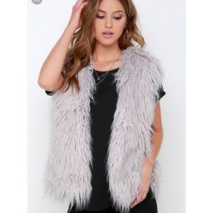 Grey shag vest, only worn a few times